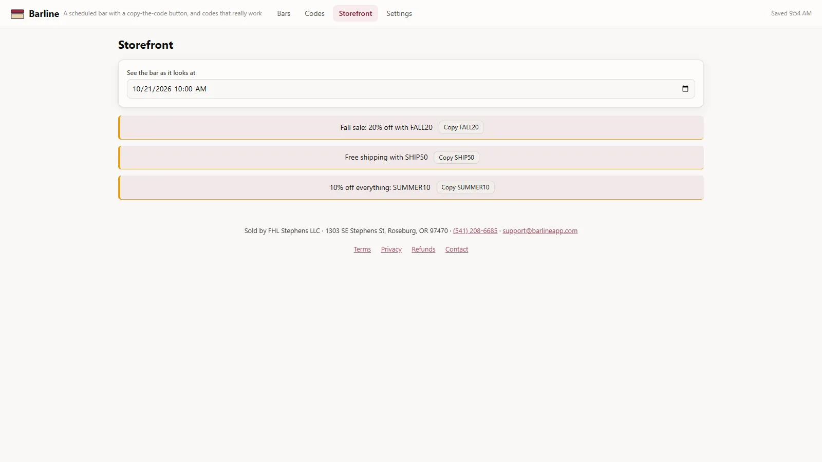 Barline - screen 3
