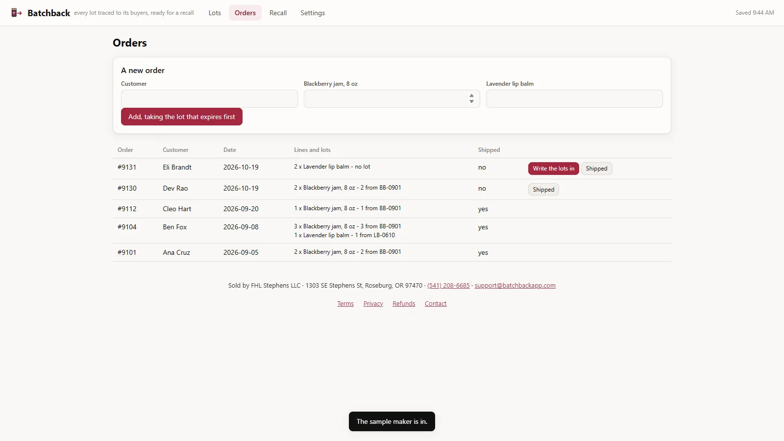 Batchback - screen 2