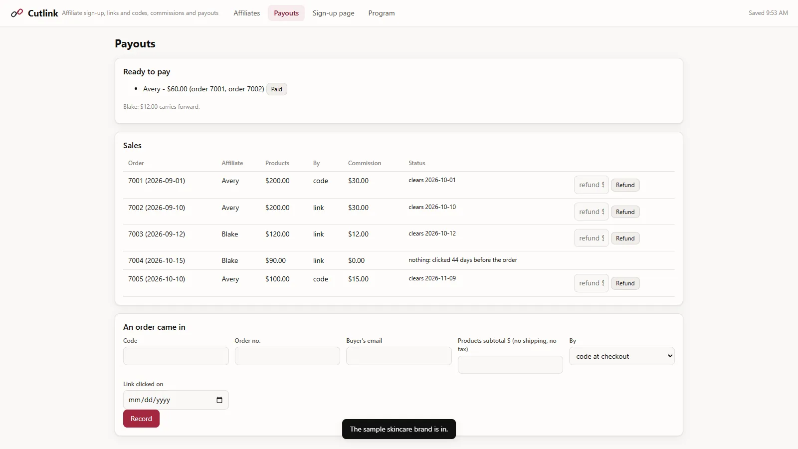 Cutlink - screen 2