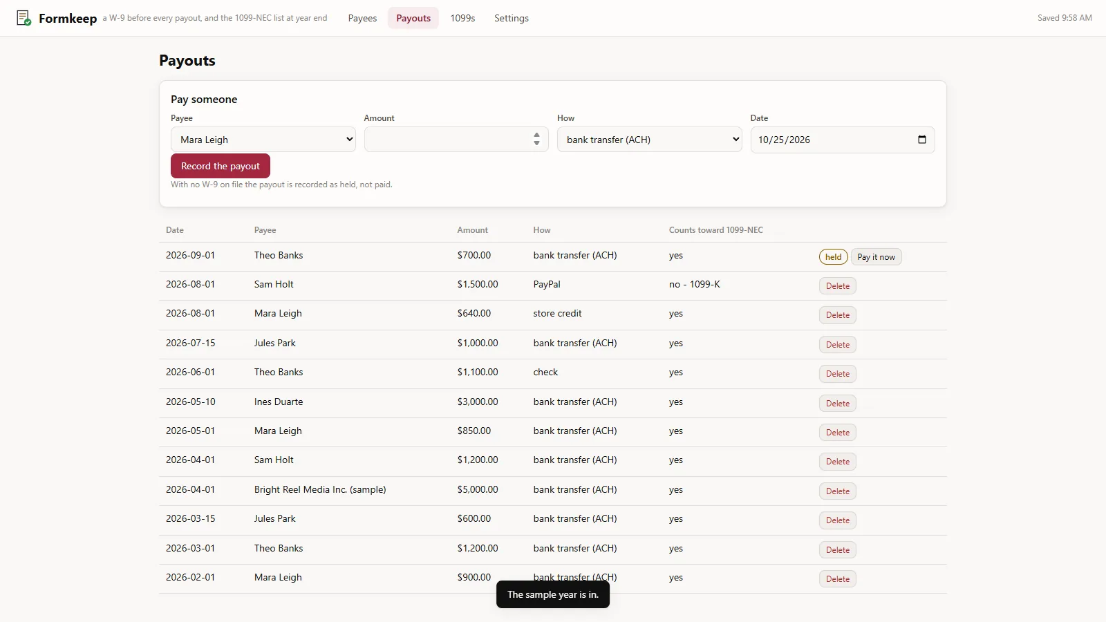 Formkeep - screen 2
