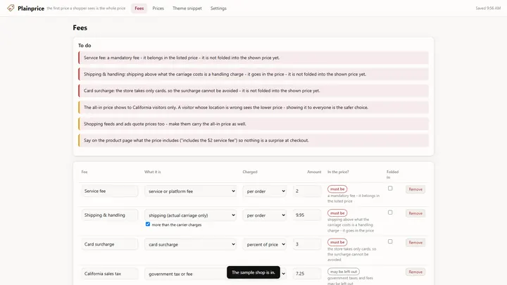 Plainprice - its main screen