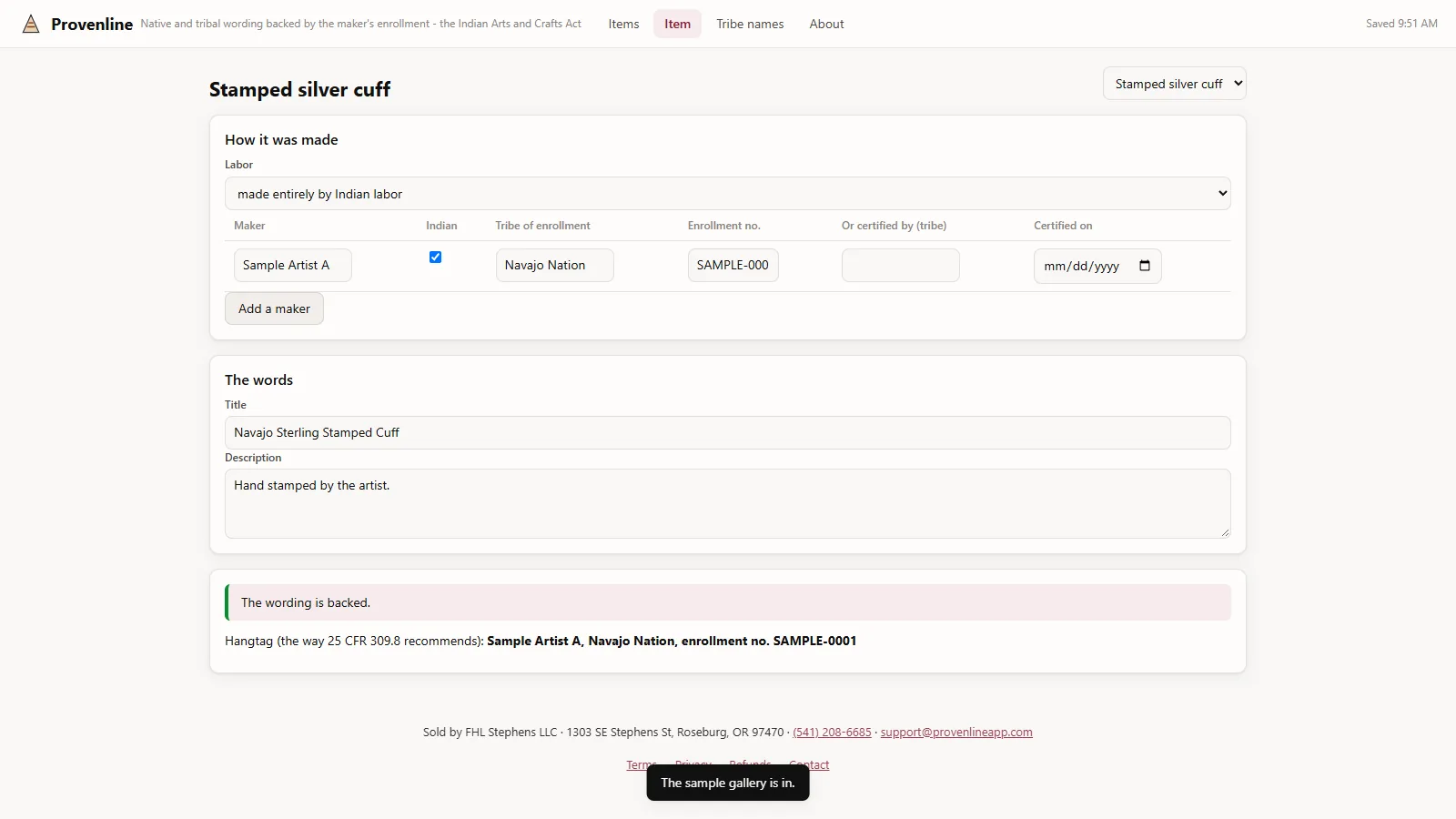 Provenline - screen 2