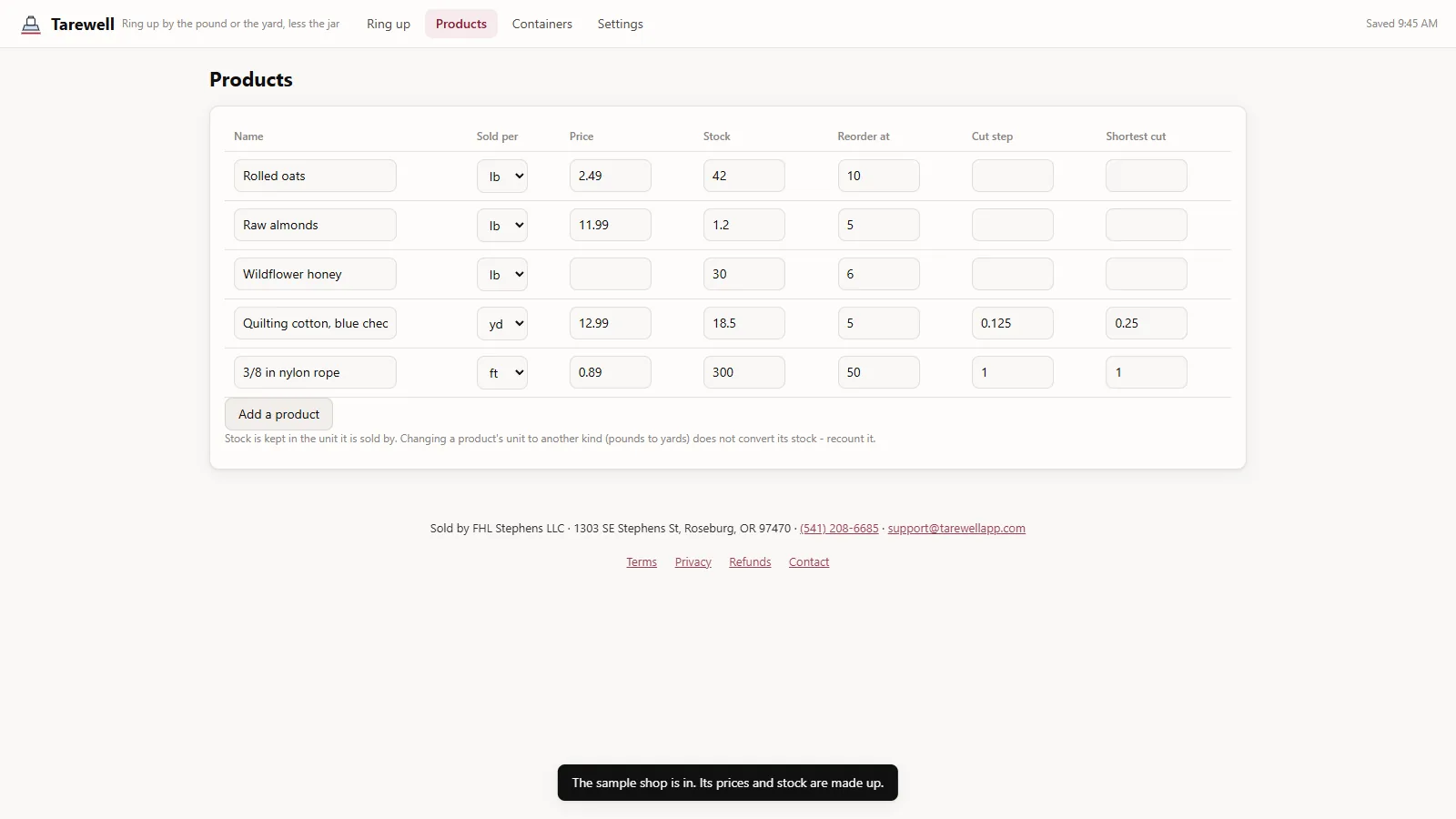 Tarewell - screen 2