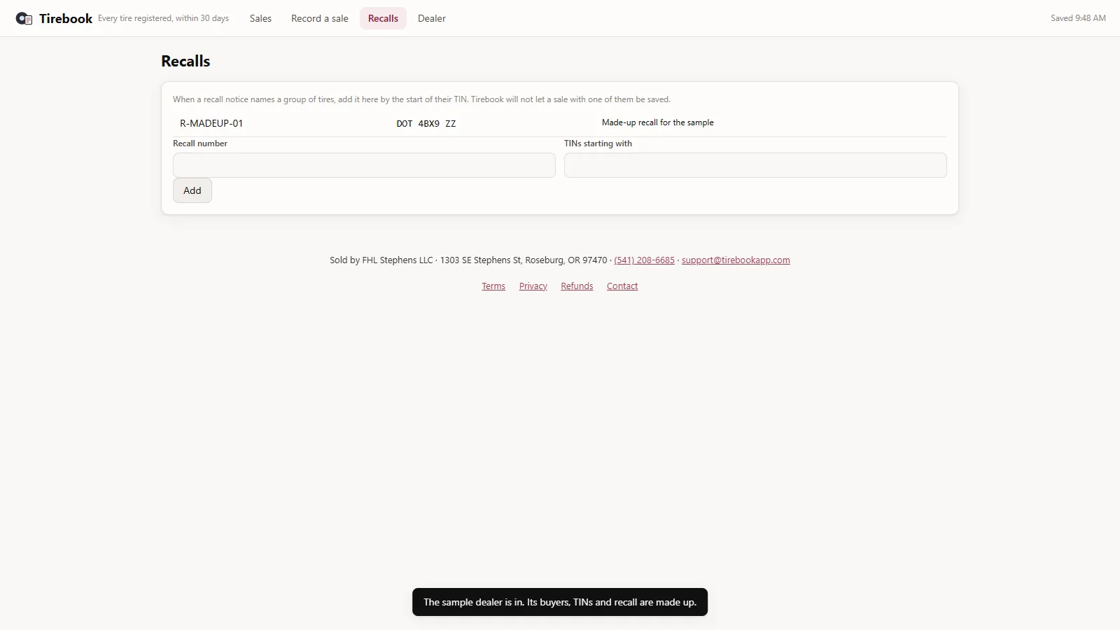 Tirebook - screen 3