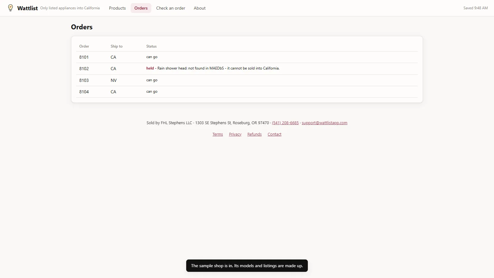 Wattlist - screen 2