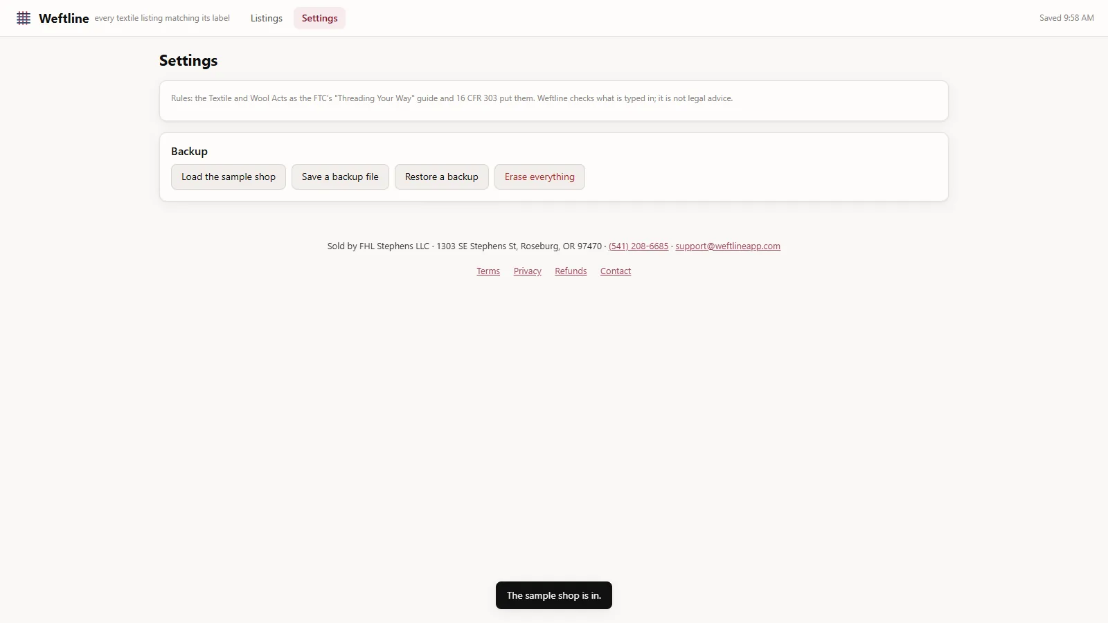 Weftline - screen 2